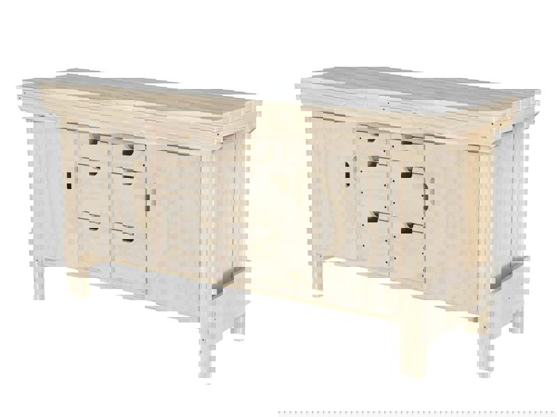 Acorn Heavy-Duty Cupboard Workbench (V.5) – Sturdy Wooden Workbench with Two Cupboards, One on Each side, Multiple Large Drawers, and Optional Back Panel or Pegboard, Ideal for Garages, Workshops, and Sheds