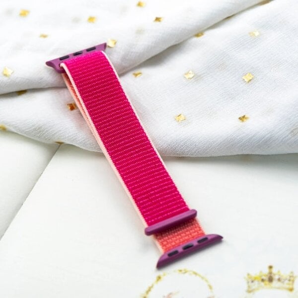 The Colourful Aura Apple Iwatch Watch Colourful Nylon Strap Band For Series 7 6 5 4 3 2 & SE - Pink