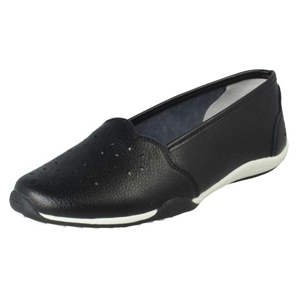 Down to Earth Ladies Down To Earth Flower Punch Details Casual Shoes F80576