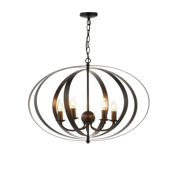 Pagazzi Lighting Midnight 5 Light Matte Black Pendant Ceiling Light