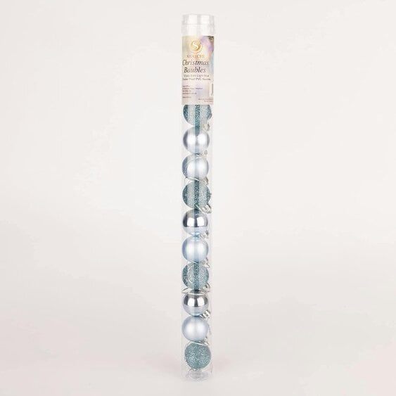Shatchi Light Blue Shatterproof Christmas Baubles Pack Sizes 12 or 24, 30mm Tree Decorations