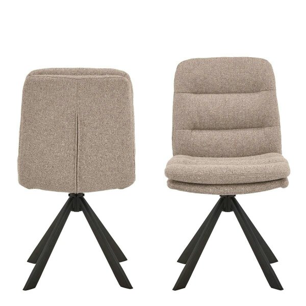 Wyld Haus Set of 2 Havdrup Beige Faux Leather Swivel Dining Chairs