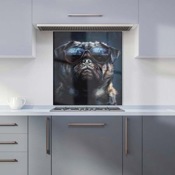 Warren Reed - Designer Cool Pug with Midnight Shades Kitchen Splashback