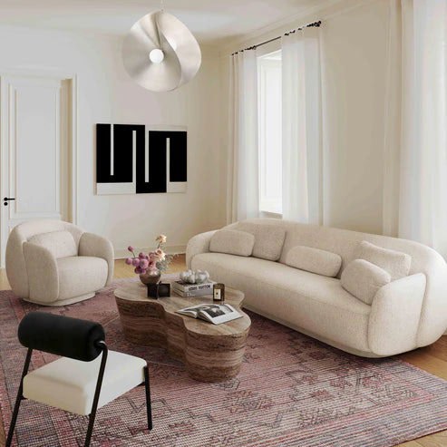 Furniture Edit Misty Cream Boucle Sofa