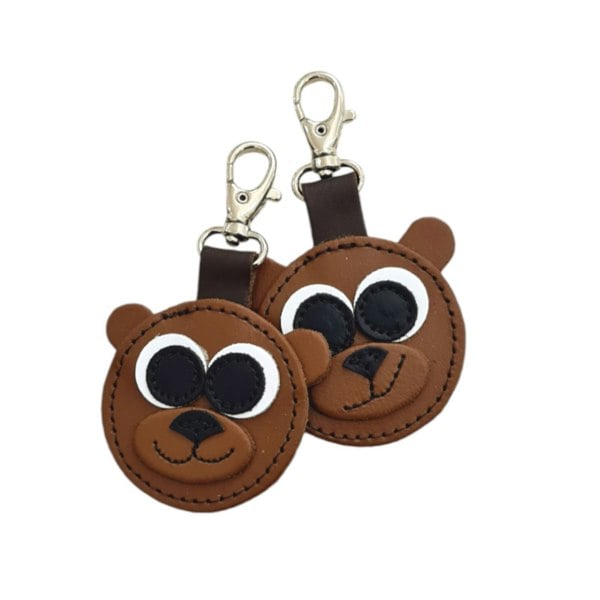 Zatchels Brown Bear Handmade Leather Bag Charm