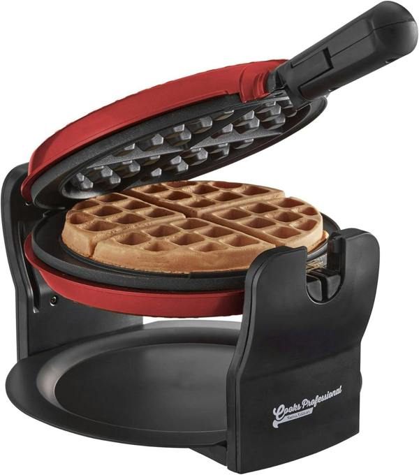 Cooks Professional Rotary Waffle Maker | Red