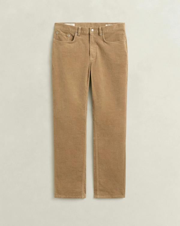 GANT Mens Regular Fit Cord Jeans - 264 Light Taupe | CHO | Designer Mens Corduroy Jeans