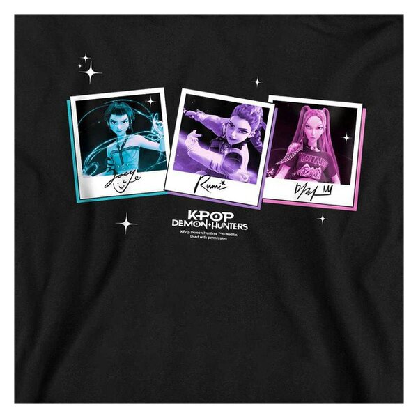 K-Pop Demon Hunters Unisex Adult Polaroid Sweatshirt - Black