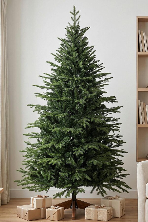 HOMCOM 180 cm Artificial Christmas Tree Solid Pine Wood Stand, Green