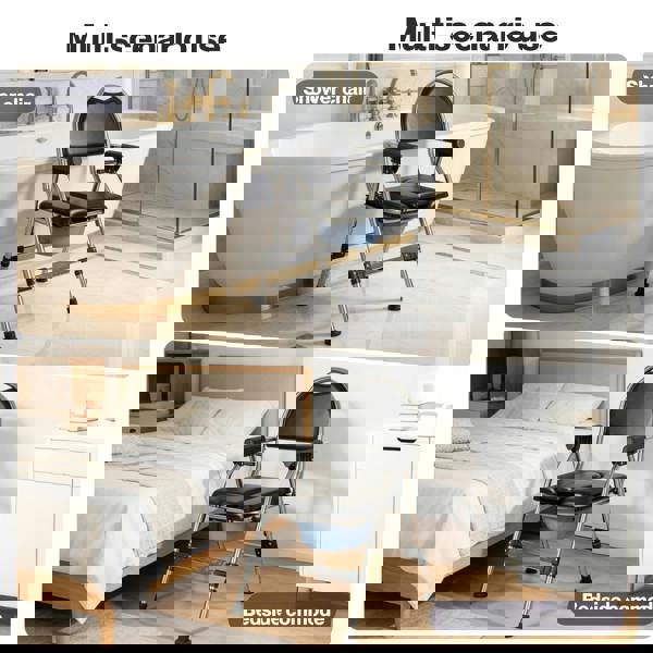 Levede Folding Commode Chair Adjustable Height Bedside Toilet Shower Seat 150kg