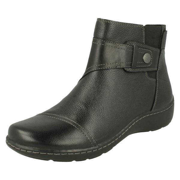 Clarks Ladies Clarks Strap Detailed Ankle Boots Cora Tropic
