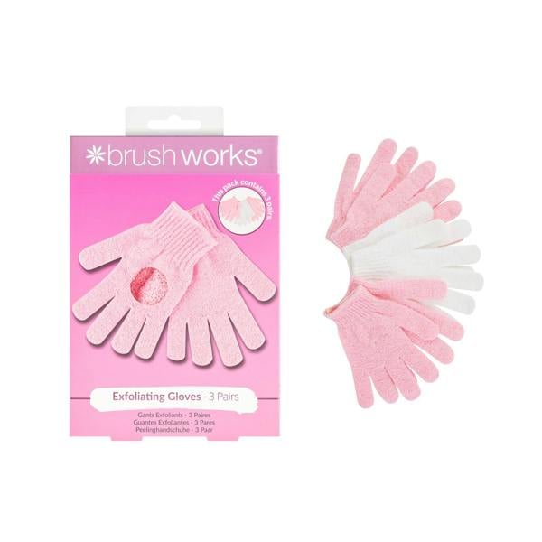 Brushworks Exfoliating Gloves - 3 Pack