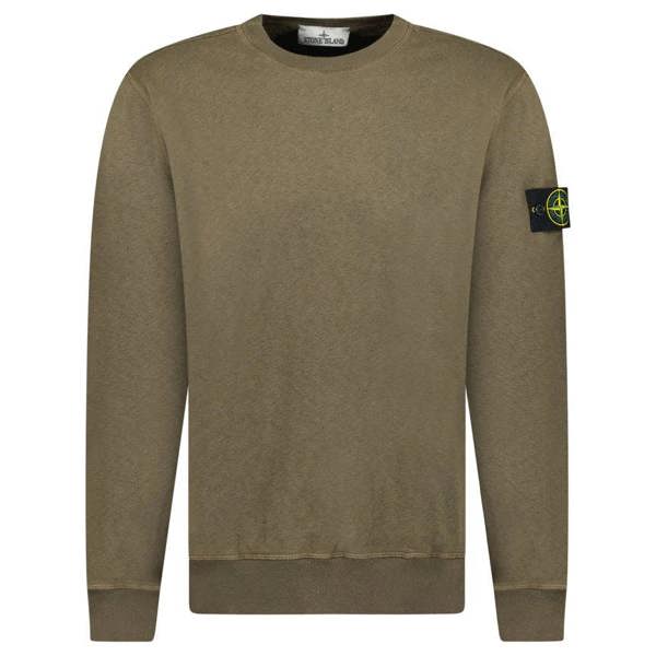 Stone Island Brushed Organic Cotton Sweatshirt Khaki - chancefashionco