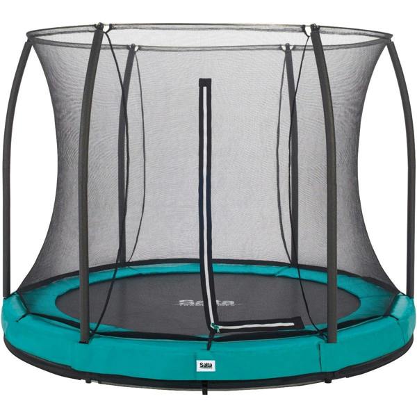 10ft Salta Green Comfort Edition InGround Round Trampoline with Enclosure