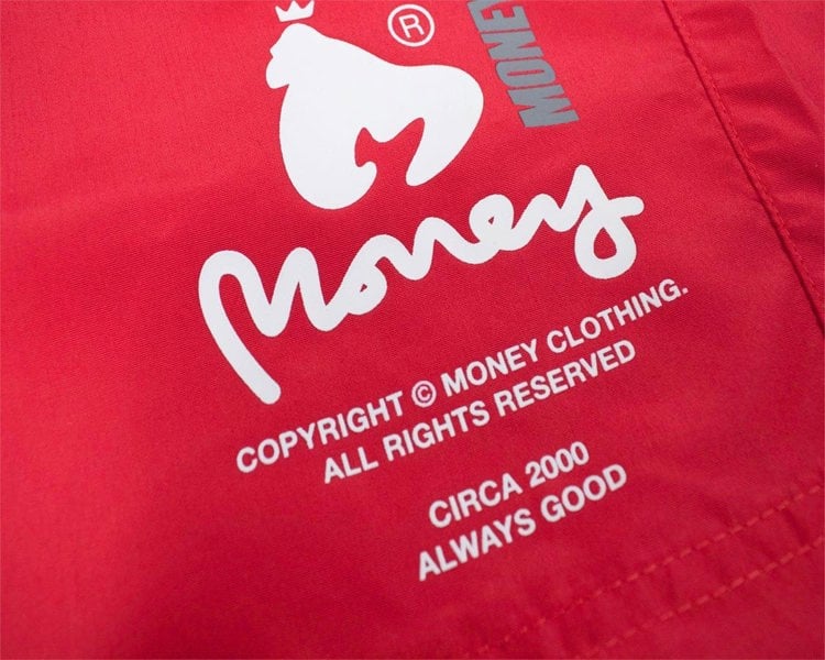 Money Copyright Swim Shorts Red