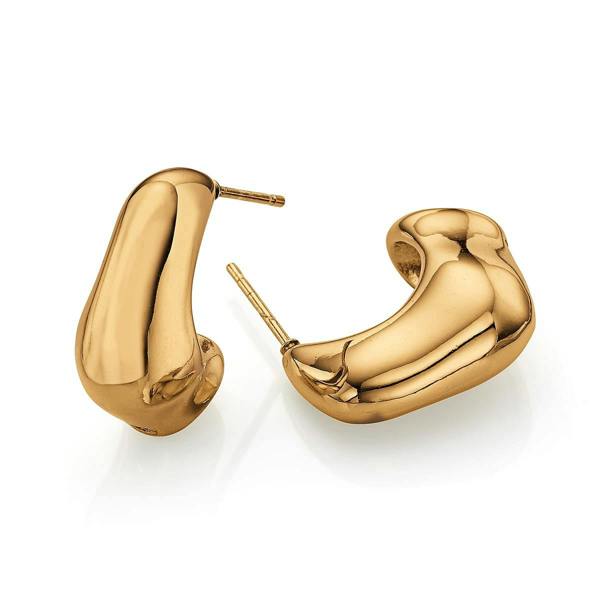 Pia Molten Memories Gold-Tone Half-Hoop Earrings