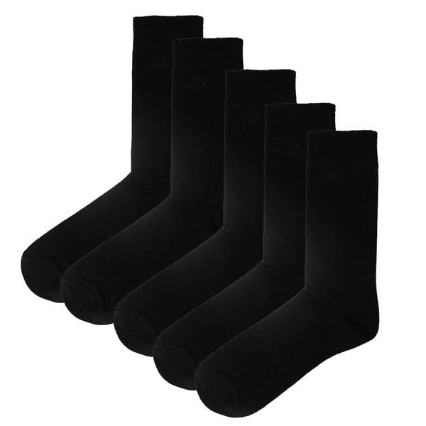 Jemsox 5 Pack - Men’s Luxury Black Plain Colour Organic Cotton Comfort Welt Socks – UK 6-9