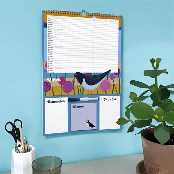Unbranded Ailsa Black, By the Sea A3 Family Organiser 2027, Family Planners, Month To View, Animals, Gift