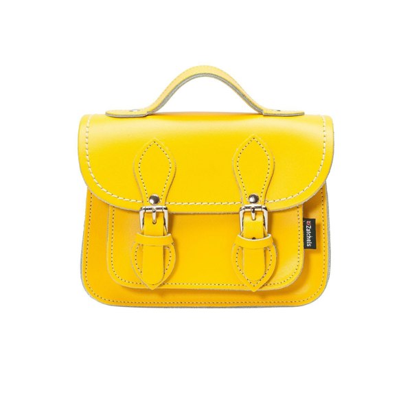 Zatchels Handmade Leather Micro Satchel - Pastel Daffodil Yellow