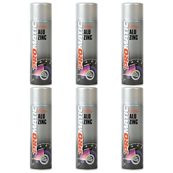 Promatic 6X Promatic Alu Zinc Spray Paint 500ml