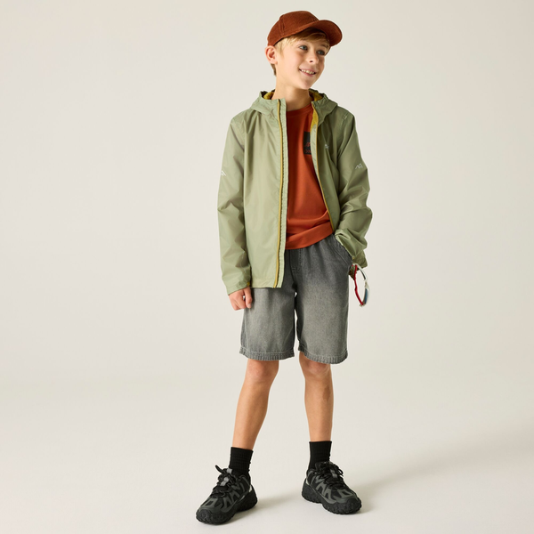 Regatta Kids Lever Waterproof Shell Jacket - Light Sage