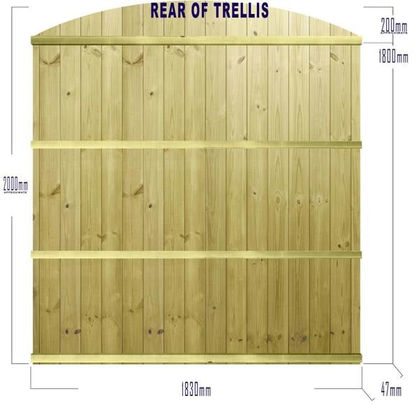 [amazon variation] dome top t&g semi-braced fence panel [6ft x 1ft, 2ft, 3ft, 4ft] 7