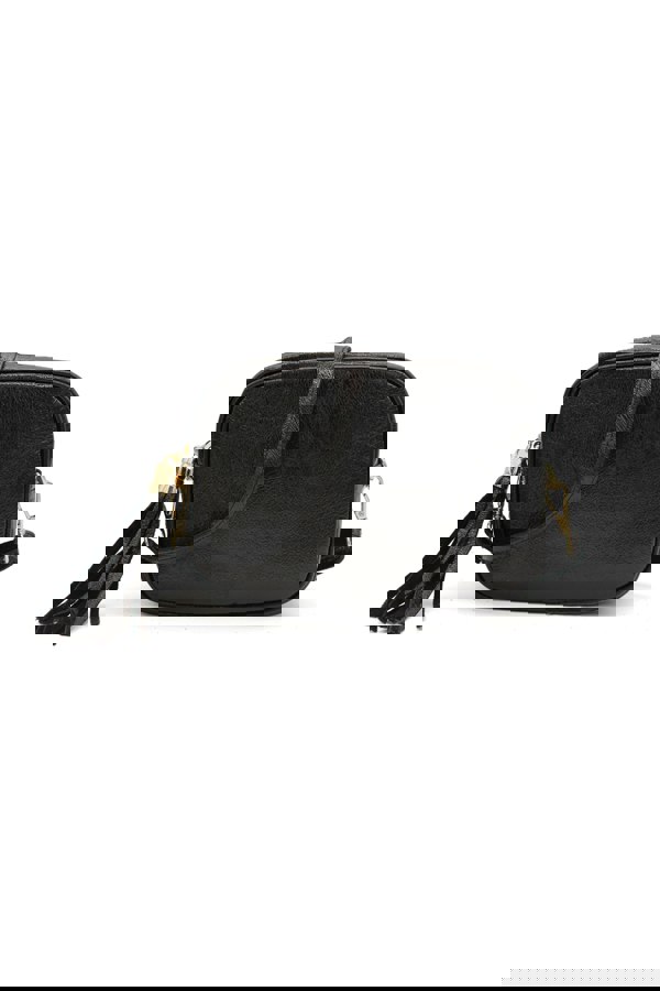 Pluspup Metallic Crossbody Bag with Zipper Closure and Tassel Detail