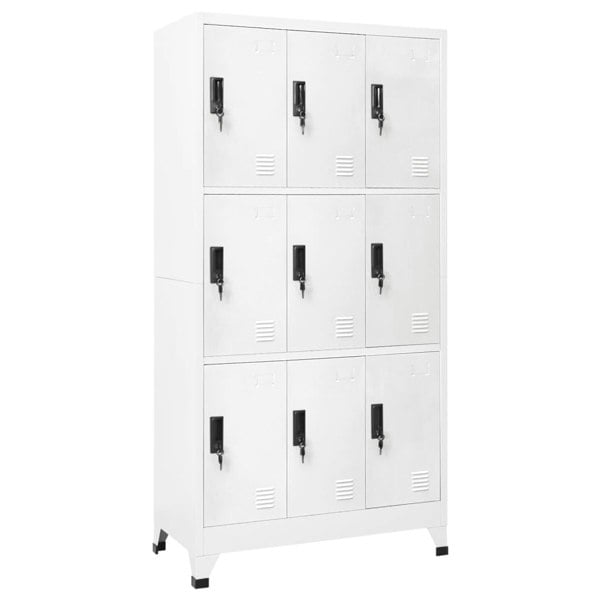 Berkfield Locker Cabinet White 90x45x180 cm Steel