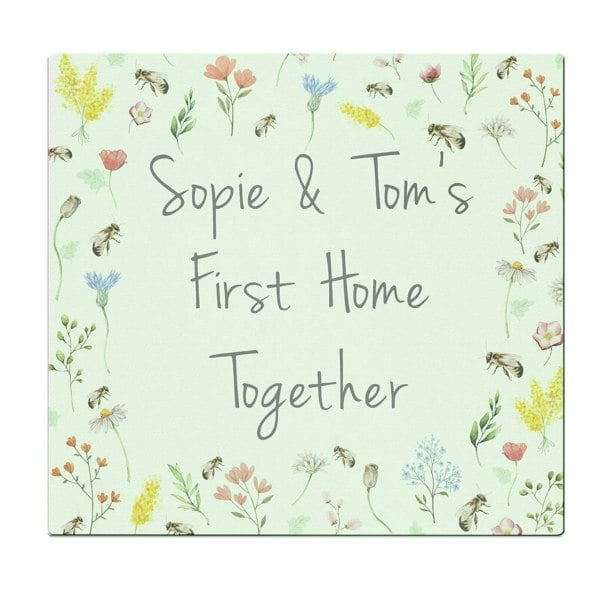 Personalised Memento Company Personalised Busy Bee Glass Chopping Board/Worktop Saver