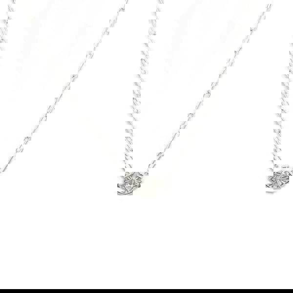 Say It With Clear Stone Evil Eye Necklace - Silver Plated