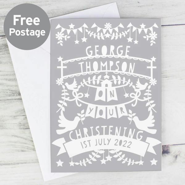 Abode Home & Gifts Personalised Papercut Style Card