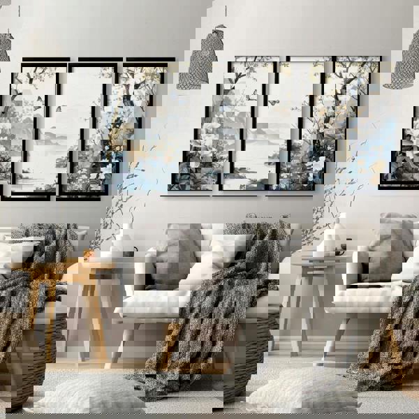 Paintings For Living Room | Set of 3 Chinoiserie Wall art Prints