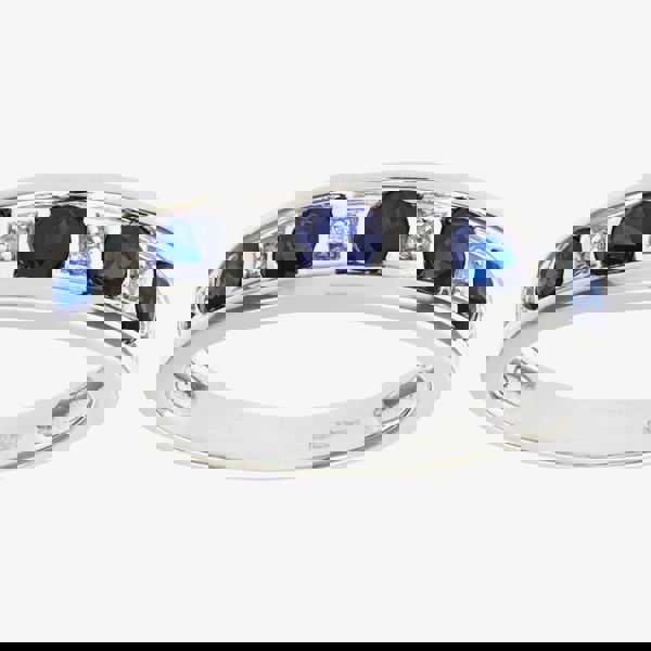 T. H. Baker 9ct White Gold Sapphire & Diamond Half Eternity Ring PR10429W SA