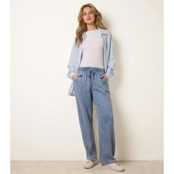 Blue Vanilla Elasticated Waist Wide Leg Jeans