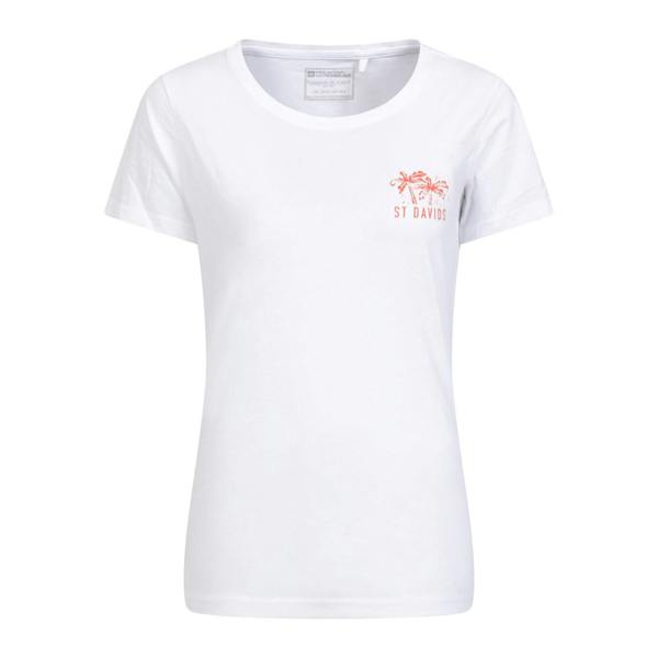 Mountain Warehouse Womens/Ladies St Davids Printed Organic T-Shirt - White - 