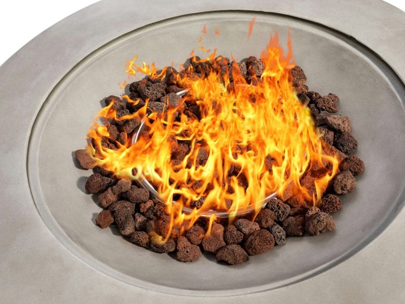 MDA Designs TABITI Light Grey Gas Fire Pit for Garden & Patio Luxurious Eco-Stone Finish Outdoor Heater