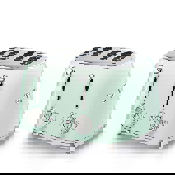 Smeg WKF01 Whistling Stovetop Kettle & TSF03 4-Slice Toaster Bundle