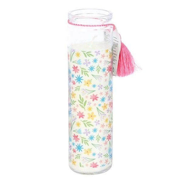 Serano Spring Floral Print Fresh Linen Tube Candle