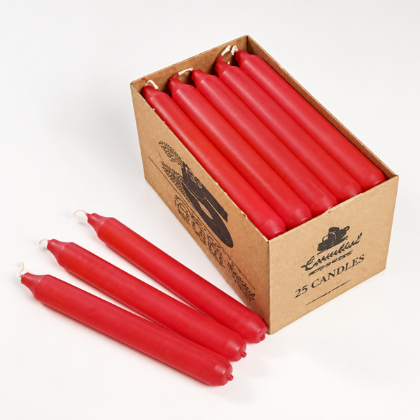 Pack of 25 Red Candles in Window Box