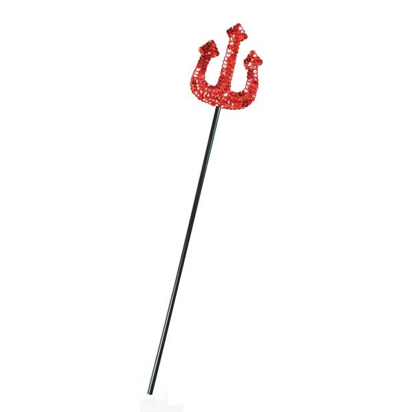 Bristol Novelty Sequin Devil Fork - Black/Red - 