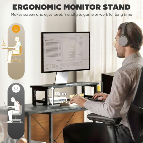 Wyld Haus Kadoso 168cm Black Reversible Industrial L Shaped Desk With Adjustable Shelves And Monitor Stand