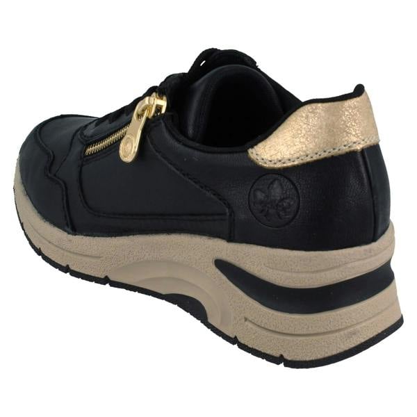 Rieker Ladies Rieker Casual Wedge Trainers With Side Zip N9301