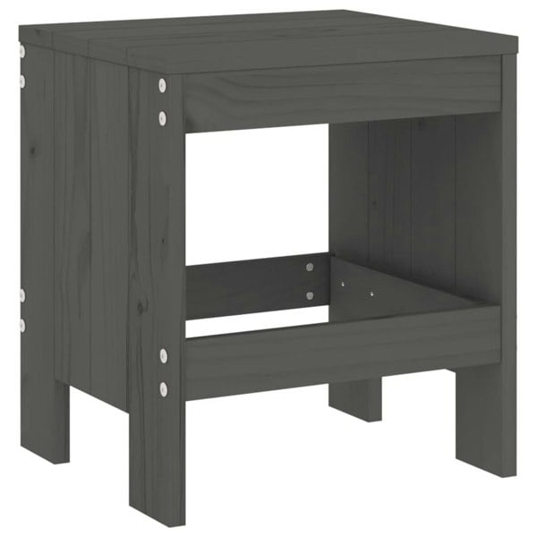 Berkfield Garden Stools 2 pcs Grey 40x36x45 cm Solid Wood Pine