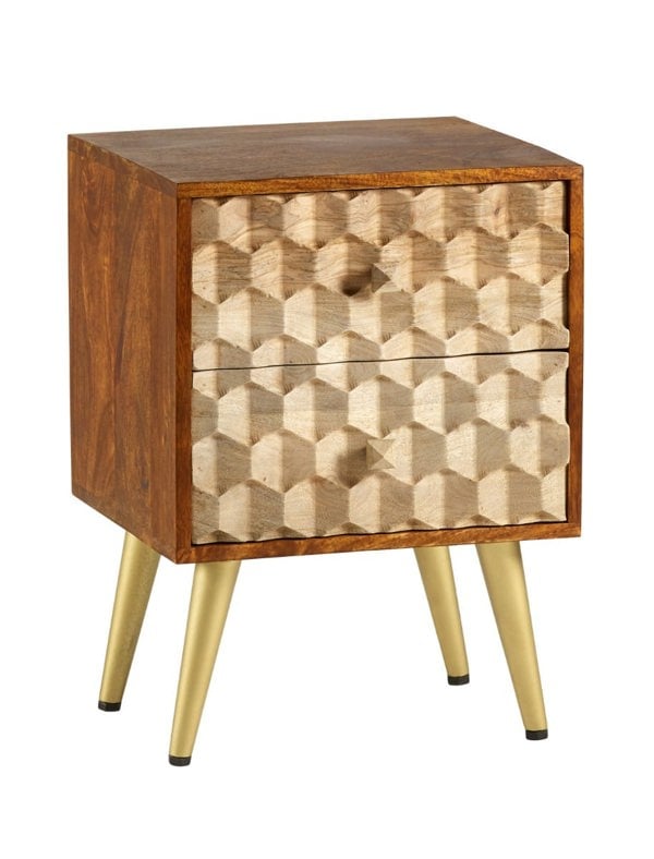 IH Design Camille Retro 2 Drawer Side Table