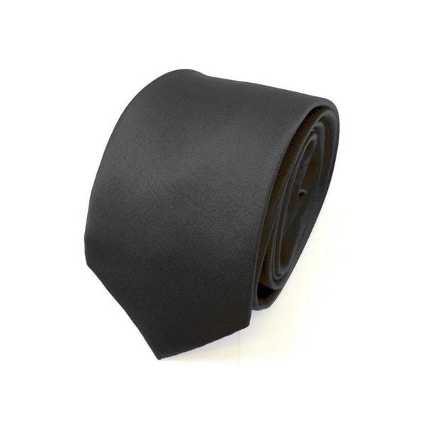 PAMONI classic plain tie in four colors, shown laid flat with smooth fabric and simple design for formal or professional wear.