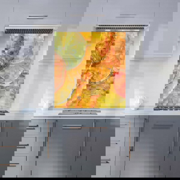 Warren Reed - Designer Citrus Swirl: Vibrant and Abstract Kitchen Splashback
