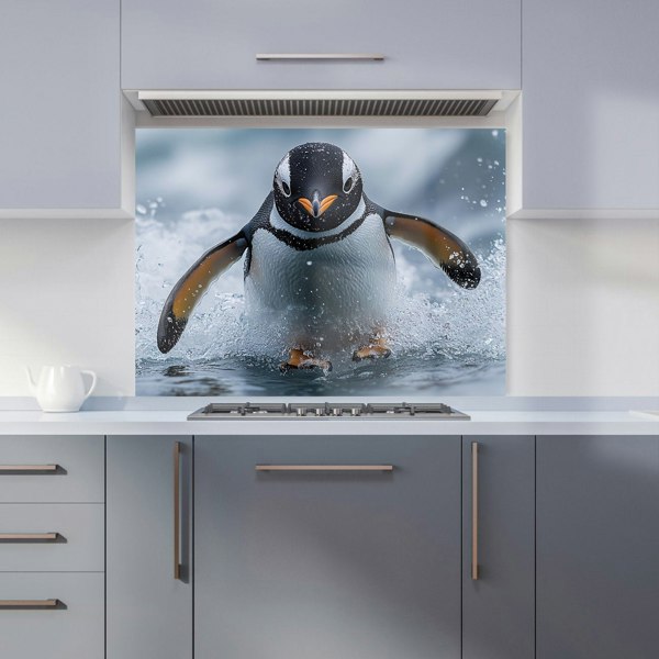 Warren Reed Penguin Glass Kitchen Splashback - 00001