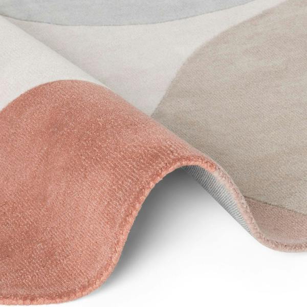 Wool Rug Clarissa Blue Multicolor, High-Low design, underfloor heating, easy to clean.