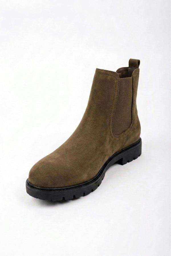 Saoirse Faux Suede Chunky Sole Chelsea Boots - Camel