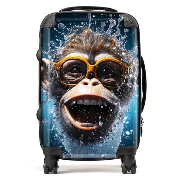 Warren Reed Splashart Cheeky Chimp Face Suitcase